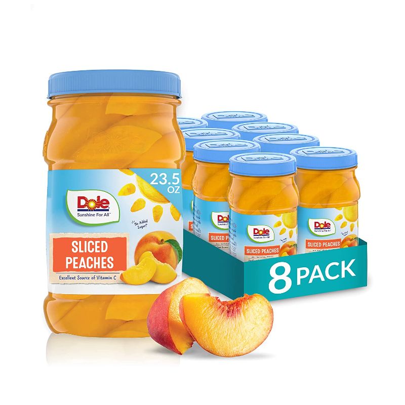 Photo 1 of 8pk Dole Yellow Cling Sliced Peaches in 100% Fruit Juice, 23.5 Oz Resealable Jar