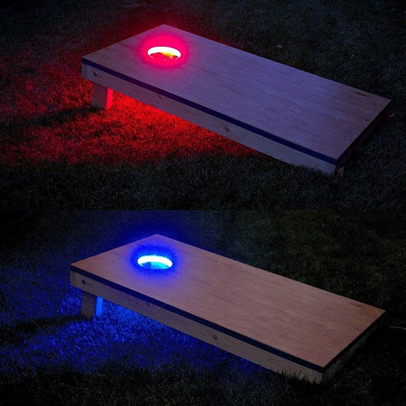 Photo 1 of AweFun Cornhole Lights - LED Lighting Kit for Corn Hole Boards- Multiple Colors and Options to Choose from - Waterproof, Bright, Easy to Install - Ideal for Family Backyard Play