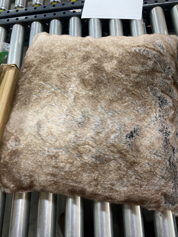 Photo 1 of Brown Fuzzy Square Pillow
