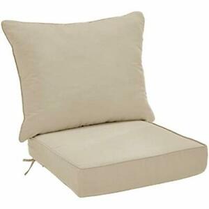 Photo 1 of Amazon Basics Deep Seat Patio Seat and Back Cushion Set - Khaki
