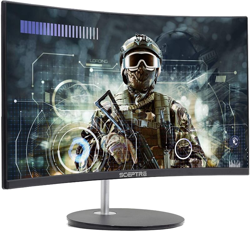 Photo 1 of Sceptre Curved 24" 75Hz Professional LED Monitor 1080p 98% sRGB HDMI VGA Build-in Speakers, Machine Black 2021
