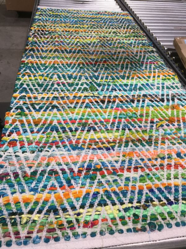 Photo 3 of Beautiful Rug!! USA Green Grovetown Maxine Candy Chevron Rug - Bohemian Runner 2' 6" X 6'
