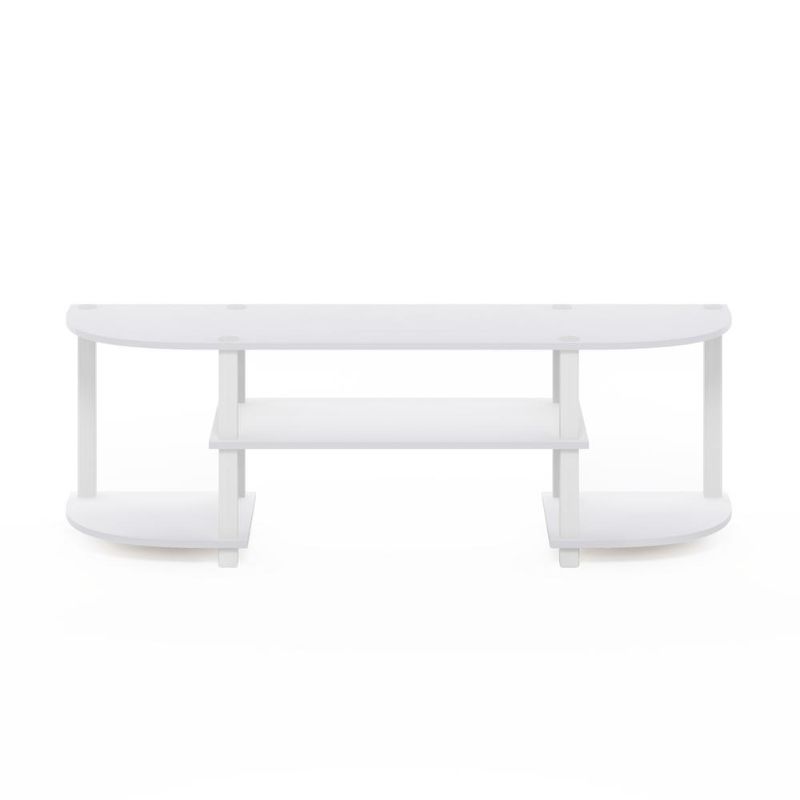 Photo 1 of Furinno Turn-S-Tube 47 in. White Particle Board TV Stand Fits TVs Up to 42 in. with Open Storage