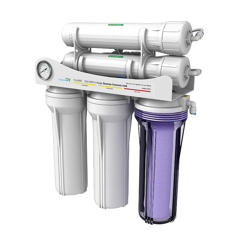 Photo 1 of AquaticLife 5-Stage 200 GPD Hydroponic Reverse Osmosis Water Filtration System RO Filter Unit, High Efficiency