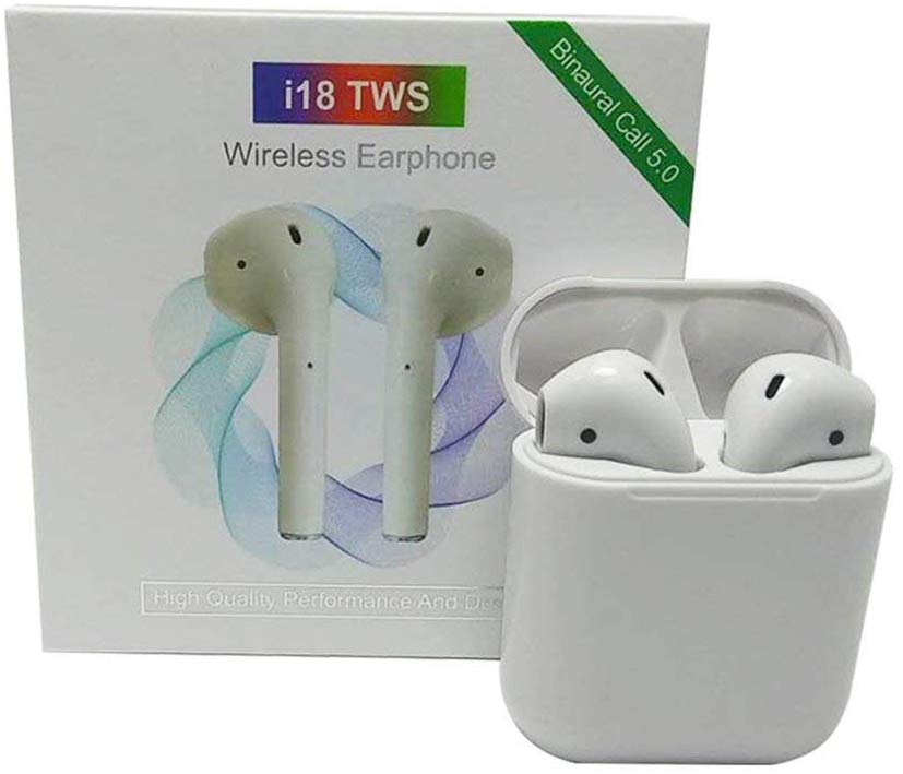 Photo 1 of I18 TWS Wireless Earbuds White High-Quality Performance and Design
