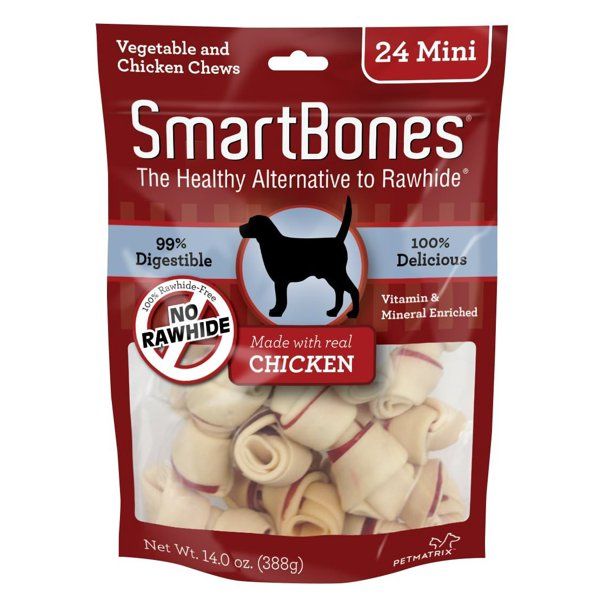 Photo 1 of `SmartBones Mini Chews With Real Chicken 24 Count, Rawhide-FreeChews For Dogs
