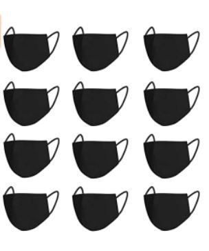 Photo 1 of Running Pet 12 Pcs Unisex Mouth Mask Black Anti Dust Mask Anti Dust Pollution Face Mouth Mask, Washable Reusable Cloth Mouth Masks for Smoke Cycling Camping Travel [PACK OF 4]