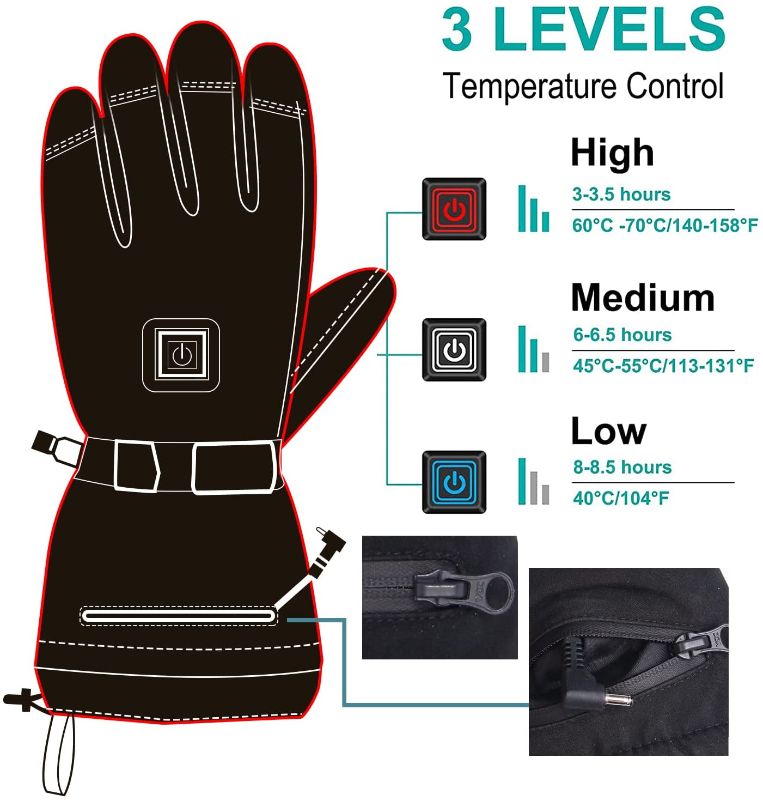 Photo 2 of Electric Battery Heated Gloves for Men and Women,Outdoor Indoor Battery Powered Hand Warmer Glove Liners for Climbing Hiking Cycling,Winter Must Have Thermal Heated Gloves [Large]1006136324
