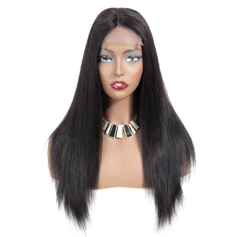 Photo 1 of Beaudiva Straight Lace Front Wigs Human Hair Pre Plucked Bleached Knots with Baby Hair Glueless 4×4 Brazilian Virgin Lace Closure Human Hair Wigs (26inch) for Black Women Natural Color 150 Density
