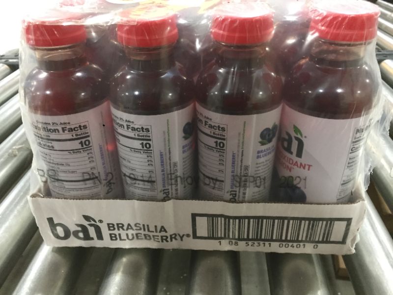 Photo 3 of Bai Gluten-Free, Brasilia Blueberry, Antioxidant Infused Drink, 18 Fl Oz, 12 Pack Bottles [EXP 9-2021]
