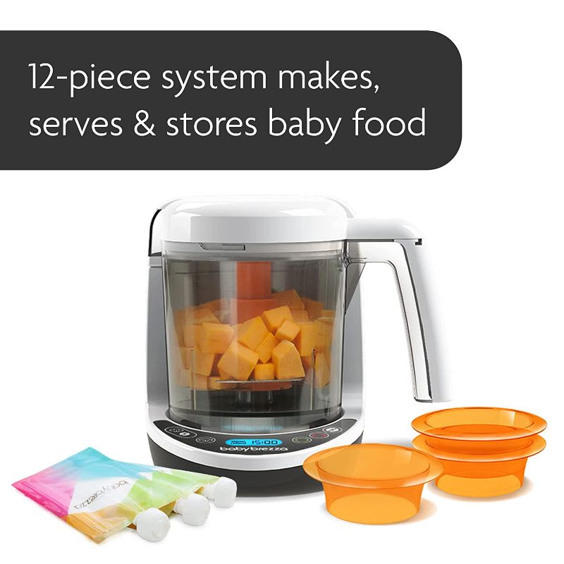 Photo 3 of Baby Brezza One Step Baby Food Maker Deluxe – Automatically Steams & Blends Homemade Baby Food – Easy Way to Make Organic Food for Infants and Toddlers - Includes 3 Food Pouches & Filling Funnels