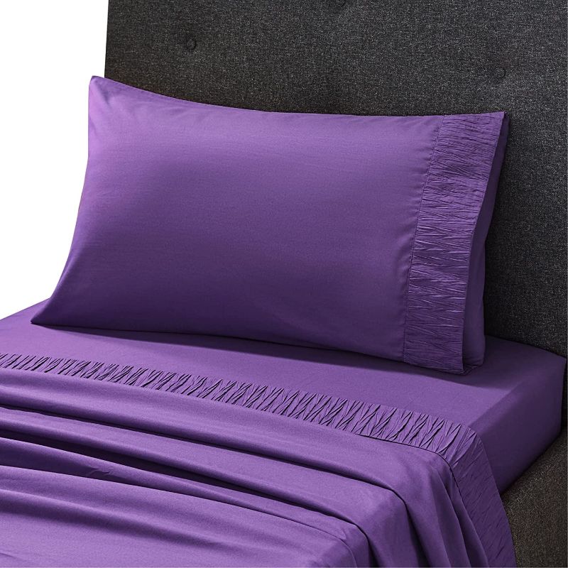 Photo 1 of Bedsure Twin Sheets Set for Kids Purple - Soft 1800 Bedding Microfiber Twin Bed Sheets, 3 Pieces Twin Size Sheets
