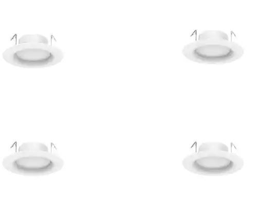 Photo 1 of 4 in. White integrated LED Recessed Trim DL (4-Pack) (Set of 3)