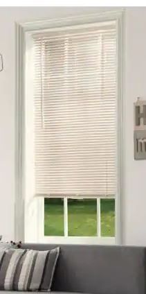 Photo 1 of Alabaster Cordless Room Darkening 1 in. Vinyl Mini Blind for Window or Door - 27 in. W x 48 in. L (Set of 4)