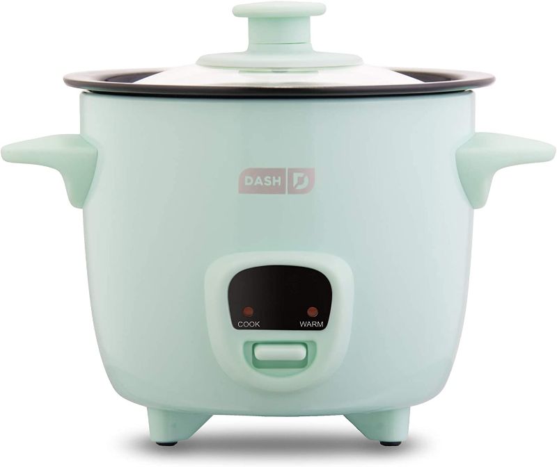 Photo 1 of Dash Mini Rice Cooker Steamer with Removable Nonstick Pot, Keep Warm Function & Recipe Guide, 2 cups, for Soups, Stews, Grains & Oatmeal - Aqua