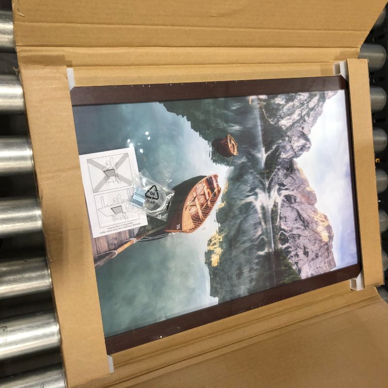 Photo 1 of Americanflat 12x18 Poster Frame in Mahogany - Composite Wood with Shatter Resistant Glass - Wall Mounted Horizontal and Vertical Formats