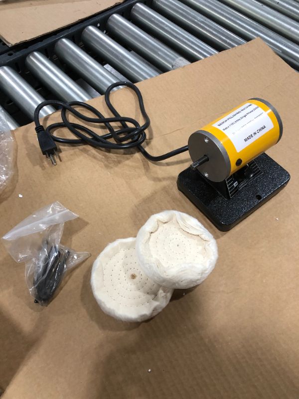 Photo 1 of 110V 60Hz 200W Mini Benchtop Buffer Polishing Machine,Mini Jewelry Bench Polisher,Low Noise, Easy Operations,Rotational Speed 2000-7000 RPM