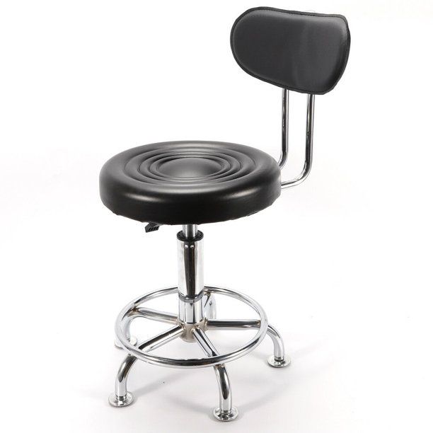 Photo 1 of Adjustable Massage Stool Chair, Hydraulic Swivel Salon Tattoo Rolling Stool with Backrest