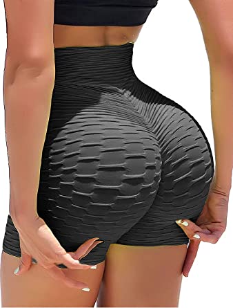 Photo 1 of KIWI RATA Women's High Waisted Yoga Shorts Sports Gym Ruched Butt Lifting Workout Running Hot Leggings Med