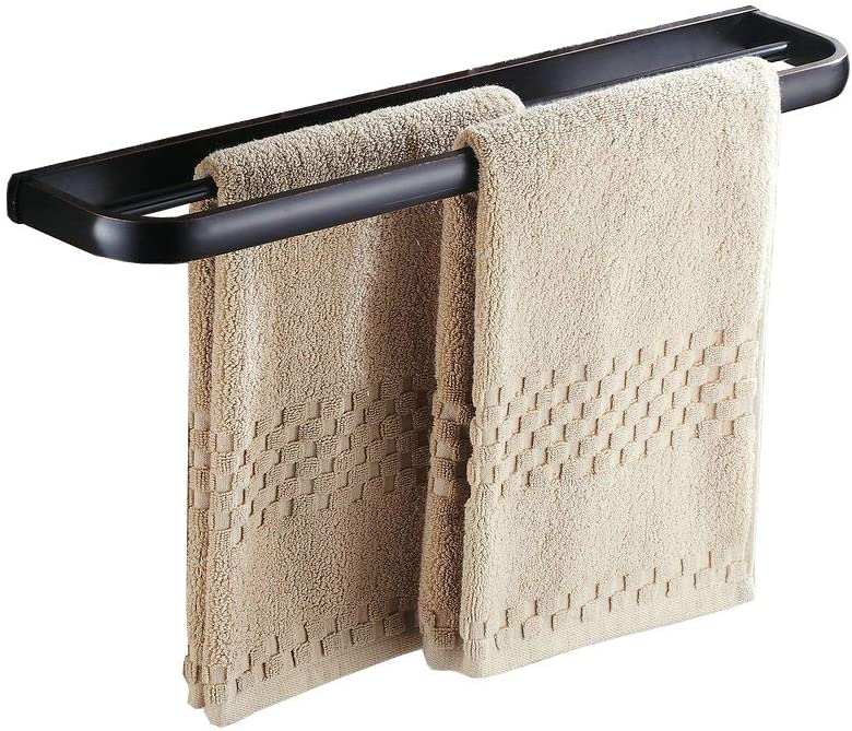 Photo 1 of Bathroom Double Towel Bars Towel Rack Bathroom Accessories Wall Mounted 22 inch Bath Towel Holder, Brass Towel Hanger in Oil Rubbed Bronze, BA7402B
