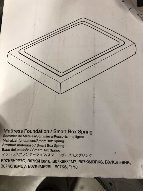 Photo 2 of Amazon Basics Smart Box Spring Bed Base, 5-Inch Mattress Foundation - Queen Size, Tool-Free Easy Assembly
