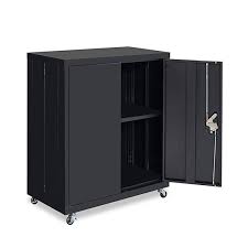 Photo 1 of GREATMEET Metal Storage Cabinet with Locking Doors,Steel Storage Cabinet with 1 Adjustable Shelves for Home Office Black
