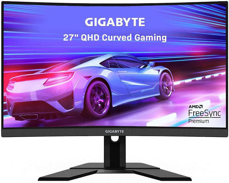 Photo 1 of GIGABYTE G27QC A (27" 165Hz 1440P Curved Gaming Monitor, 2560 x 1440 VA 1500R Display, 1ms (MPRT) Response Time, 88% DCI-P3, HDR Ready, 1x Display Port 1.2)
