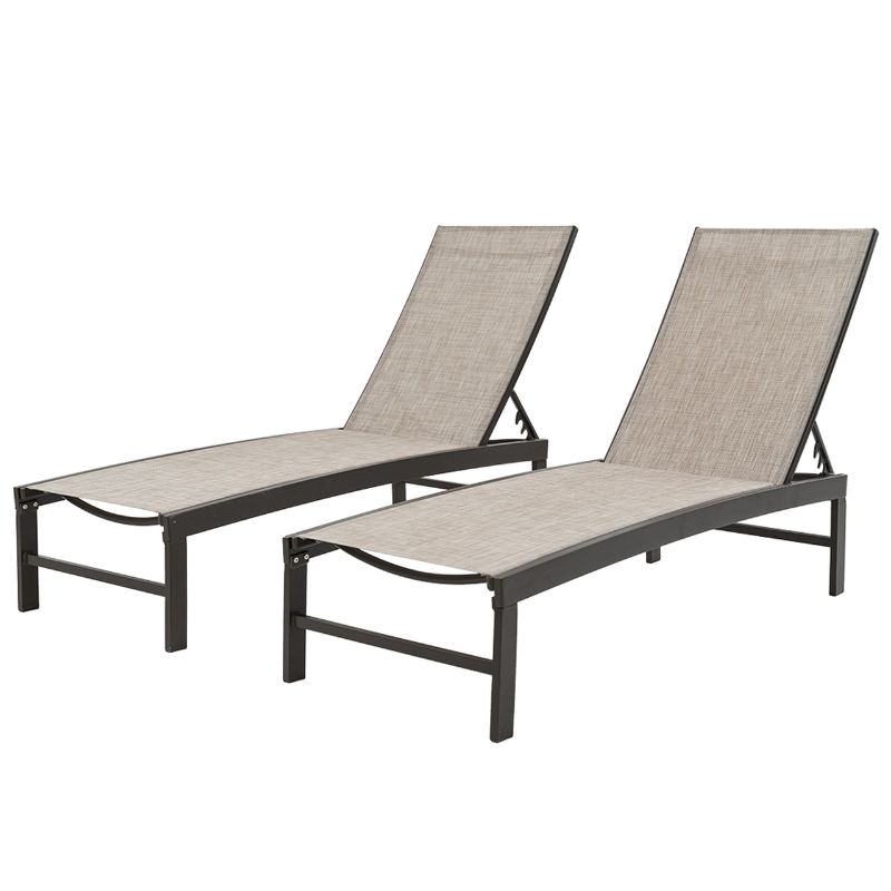 Photo 1 of Crestlive Products 2-Piece Outdoor Adjustable Chaise Lounge Chair
