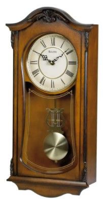 Photo 1 of Bulova 19 in. H x 9 in. W Pendulum Chime Wall Clock