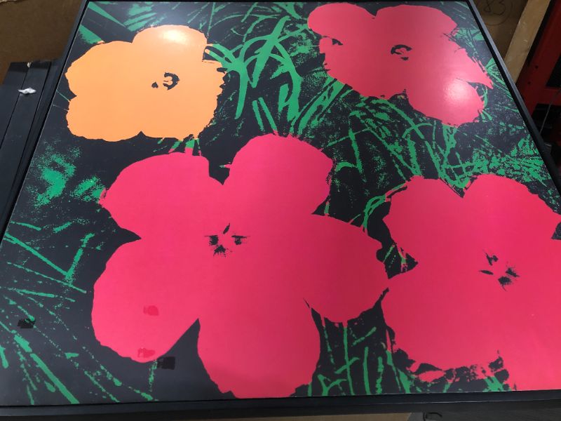 Photo 4 of Andy Warhol Design 4 Flowers  26H X 26W Inches Framed in Black