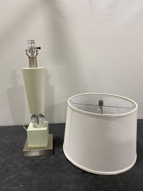 Photo 3 of DECORATIVE LARGE TABLE LAMP 31H INCHES WHITE AND GLASS FEATURES (Colors may Vary) Pack of 2 