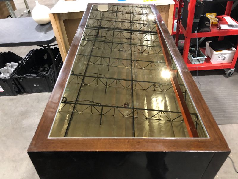 Photo 1 of 6 DRAWER ESPRESSO DRESSER WITH BAR REFLECTIVE GOLD TOP 48L X 19W X 36H INCHES