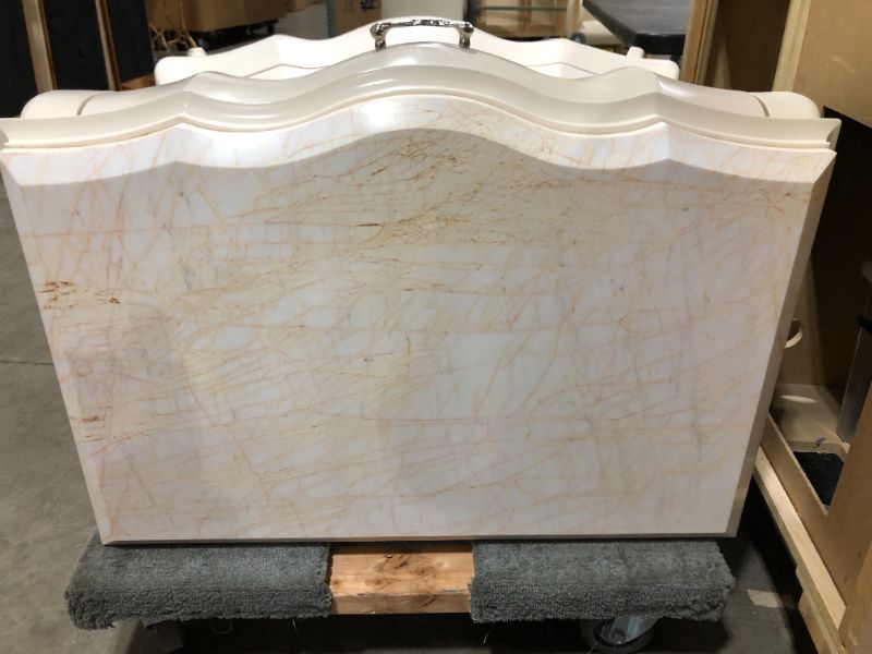 Photo 3 of FAUX MARBLE TOP 2 DRAWER MARBLE TOP DRESSER 30L X 22W X 32H