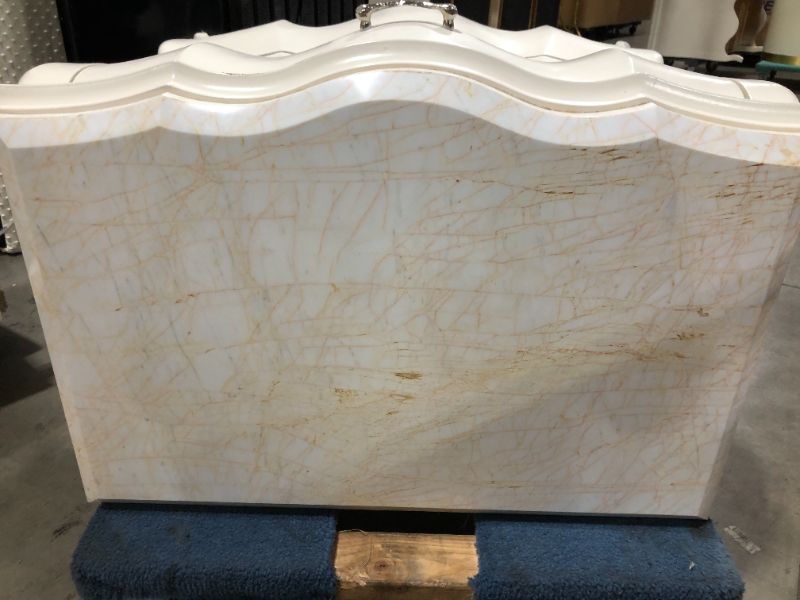 Photo 3 of FAUX MARBLE TOP 2 DRAWER MARBLE TOP DRESSER 30L X 22W X 32H