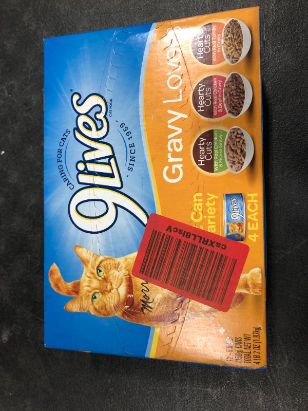 Photo 3 of 9 Lives 12 Count 5.5 Oz Gravy Lovers Variety Pack Cat Food
Best By Mar/05/22
