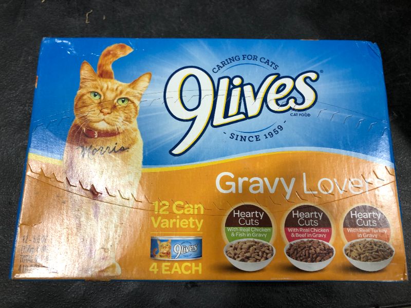 Photo 3 of 9 Lives 12 Count 5.5 Oz Gravy Lovers Variety Pack Cat Food
Best By Mar/05/22
