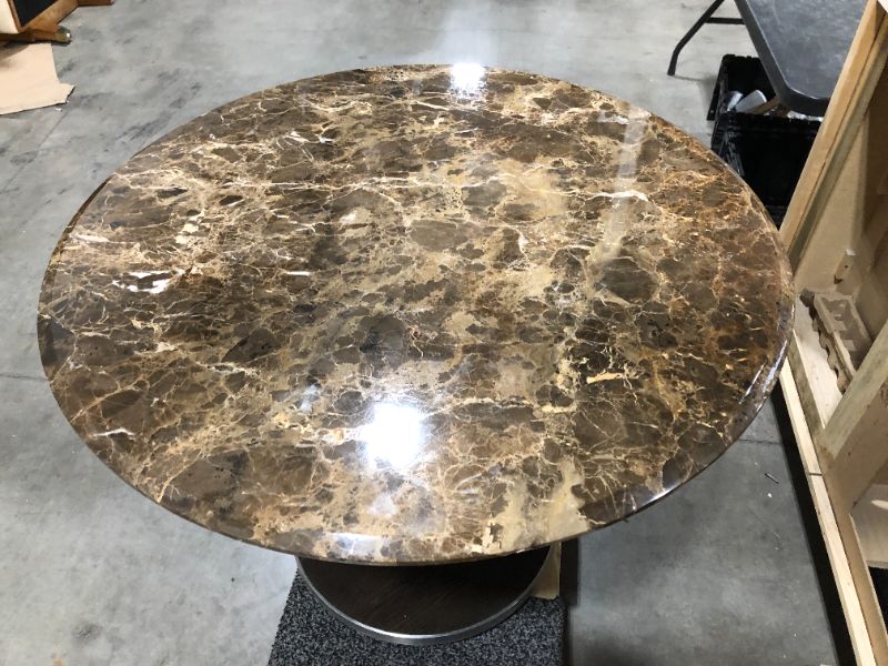 Photo 5 of DARK MARBLE CENTER TABLE 29H 36W 21DIA BASE INCHES