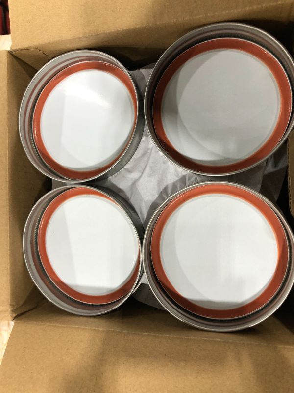 Photo 1 of 20 Pack Mason Jar Lids and Rings for Canning Jars Wide Mouth, Split-Type Lids Leak Proof, Reusable and Secure Ball Canning Jar Lids Caps with Silicone Seals (86mm, Silver)
