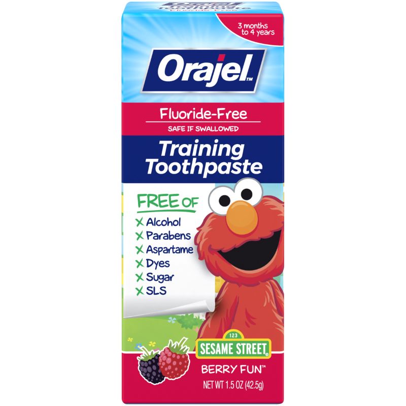 Photo 1 of (2 Pack) Orajel Fluoride-Free Sesame Street Training Toothpaste Berry Fun, 1.5 OZ
Best By 01/23