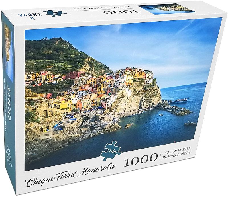 Photo 1 of 1000 Piece Puzzle for Adults – Cinque Terre Manarola Italy - Landscape Art Home Decor Painting Jigsaw Puzzles – Novelty Games Toys for Family
2 PACKS