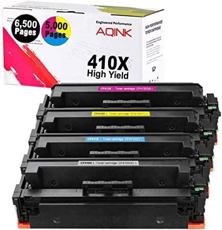 Photo 1 of 4Pk 410X Compatible M477fdw Toner Cartridge, Replacement for HP 410X High Yield Toner CF410A 410A CF410X CF411X CF412X CF413X fits for HP Color Laserjet Pro MFP M477fdw M452dn M477fdn M477fnw M477
