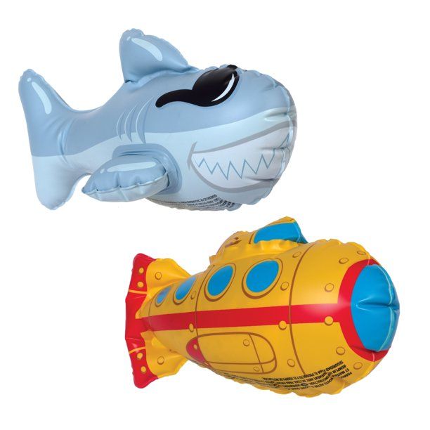 Photo 1 of GAME 55190-BB SwimPals Minis Shark/Submarine (2-pack), Water-Filled Pool Toys, Builds Coordination & Swimming Confidence, Easy To Fill, Ages 3+
