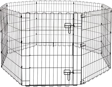 Photo 1 of Amazon Basics Foldable Metal Dog and Pet Exercise Playpen, XS to L Size, With or Without Door
