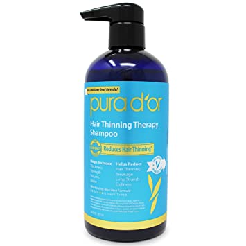 Photo 1 of 
PURA D'OR Hair Thinning Therapy Biotin Shampoo ORIGINAL Scent (16 oz) w/Argan Oil, Herbal DHT Blockers, Zero Sulfates, Natural Ingredients For Men & Women, All Hair Types (Packaging may vary)
