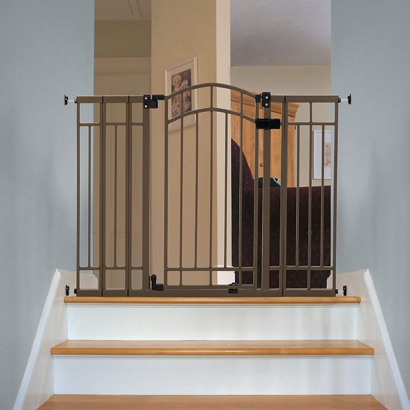 Photo 1 of Summer Multi-Use Decorative Extra Tall Walk-Thru Baby Gate, Metal, Bronze Finish - 36” Tall, Fits Openings up to 28.5” to 48” Wide, Baby and Pet Gate for Doorways and Stairways
