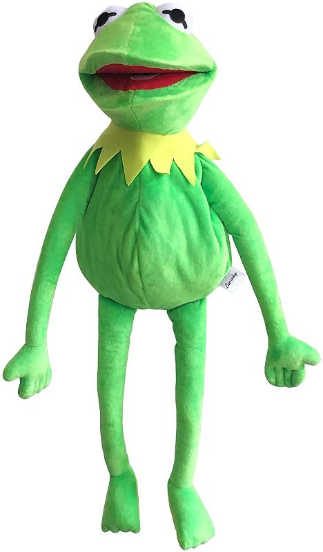 Photo 1 of Kermit Frog Puppet, The Muppets Show, Soft Hand Frog Puppet Stuffed Plush Toy with 50 Pcs Kermit Frog Stickers, Gift Ideas for Easter Day/ Holiday for Boys and Girls - 24 Inches
