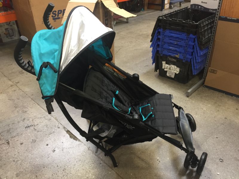 Photo 3 of Summer 3Dlite Convenience Stroller, Teal - Lightweight Stroller with Aluminum Frame, Large Seat Area, 4 Position Recline, Extra Large Storage Basket - Infant Stroller for Travel and More
