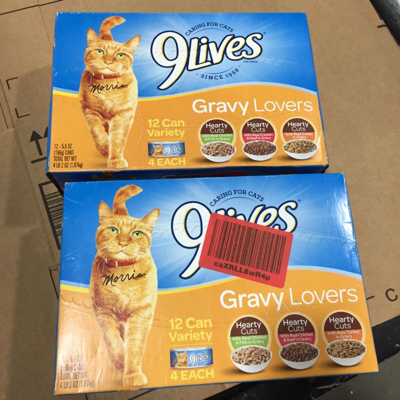 Photo 2 of 9 Lives Gravy Favorites Wet Cat Food Variety Pack, 5.5-Ounce Cans, 12 Count
2 boxes