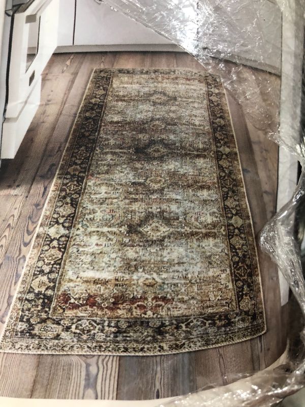 Photo 1 of  Olive / Charcoal, Traditional 2'-6" x 7'-6" Runner