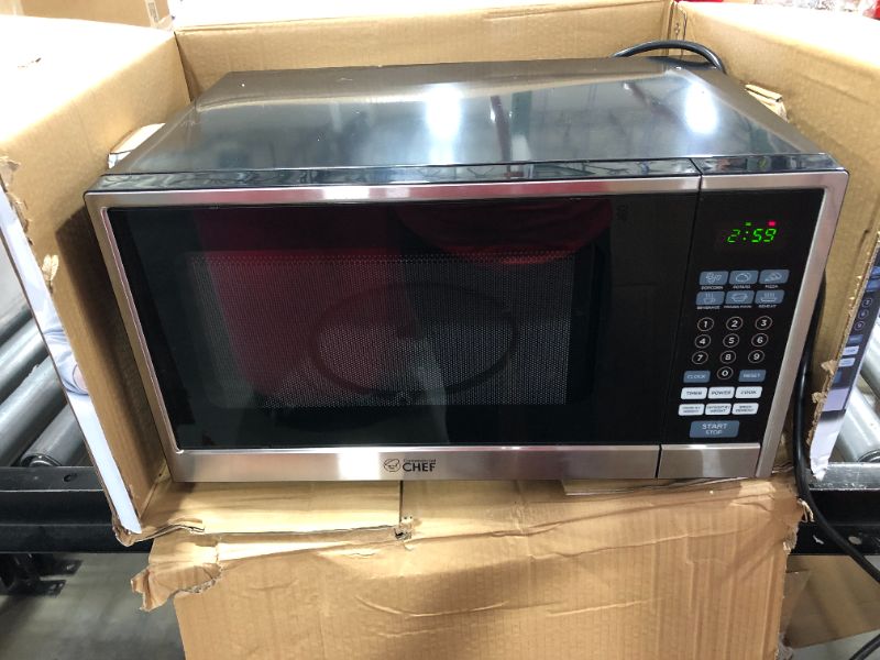 Photo 2 of Commercial Chef CHCM11100SSB Microwave Oven - Black
